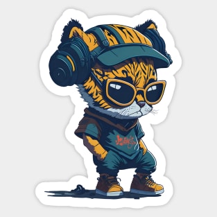 Hip Hop Cat Urban Patrol Sticker